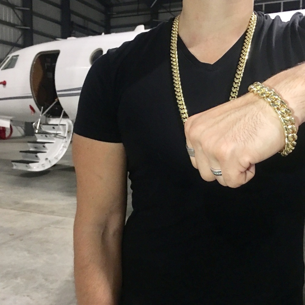 CUBAN LINK BRACELET REAL 18K GOLD DE ROSSI MADE IN ITALY ***LIFETIME WARRANTY***